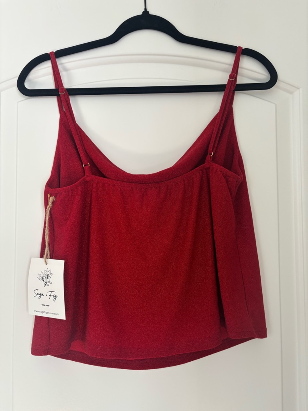 NWT Sage + Fig BUNDLE! Set of 3 Glitter Cowl-Neck Camisole Tops Red/Gold/Silver - Picture 15 of 15